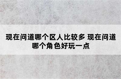 现在问道哪个区人比较多 现在问道哪个角色好玩一点